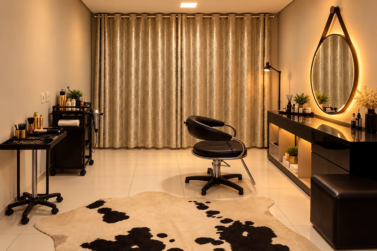 Interior do estúdio Beleza & Londrina com espaço para atendimento personalizado