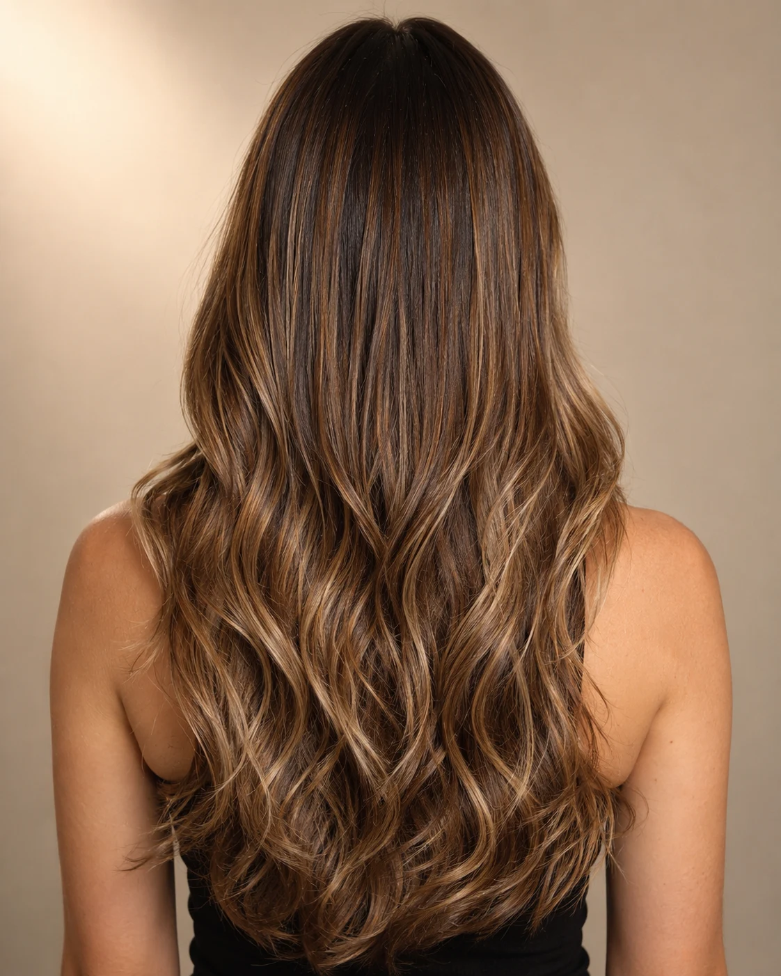 Cabelos com mechas iluminadas e acabamento natural